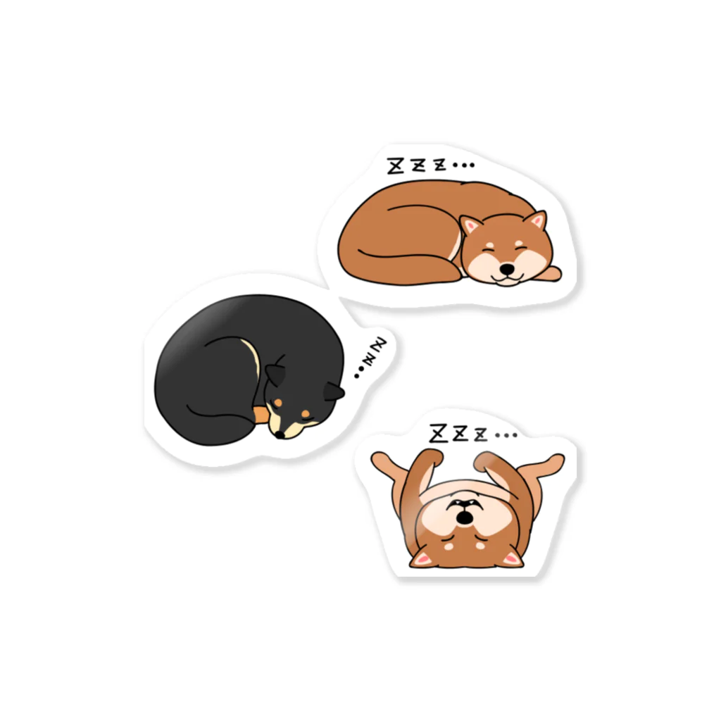 StudioAyutakaのぐっすり柴犬三様 Sticker