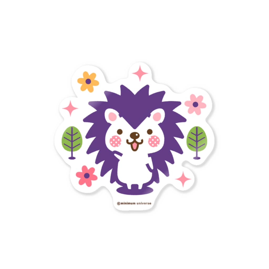 ミニマムユニヴァース@SUZURIのハリネズミのハリさん Sticker
