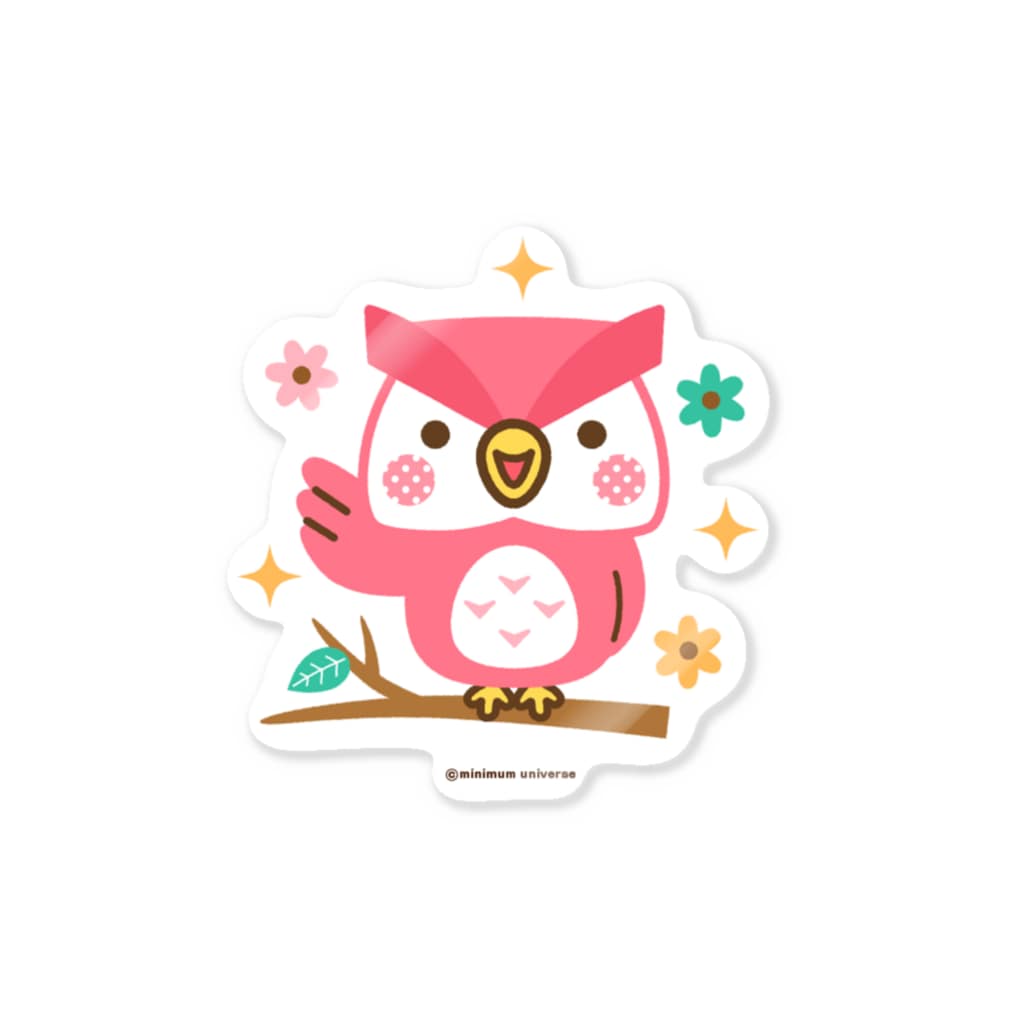 ミニマムユニヴァース@SUZURIのももいろフクロウのフクさん Sticker