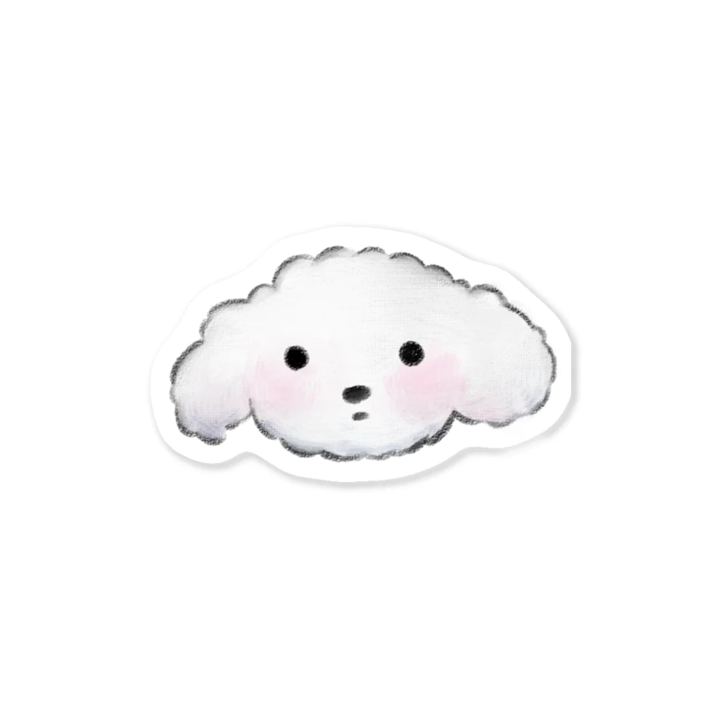 ふわふわぷるぷるのふわふわもこもこトイプードル カラー Sticker