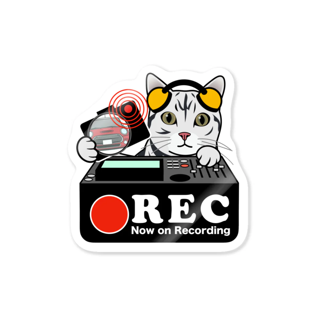 パグ PUG ぱぐ  OHMAI GALLERYのアメリカンショートヘア 猫 ネコ ドラレコステッカー ステッカー