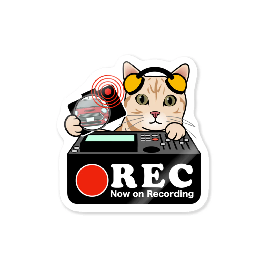 パグ PUG ぱぐ  OHMAI GALLERYのアメリカンショートヘア 茶色 猫 ネコ ドラレコステッカー Sticker