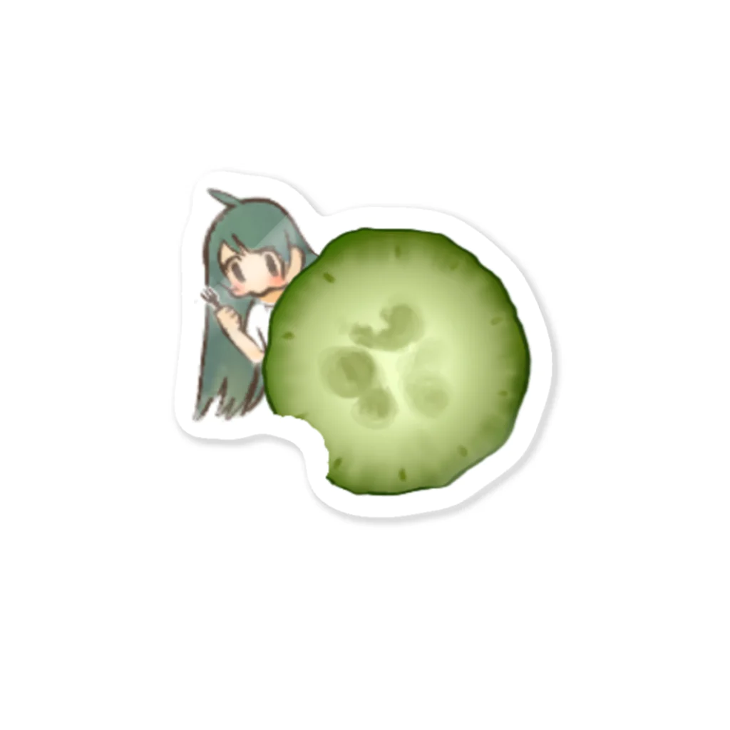 桃子の野菜嫌い子ちゃん きゅうり Sticker