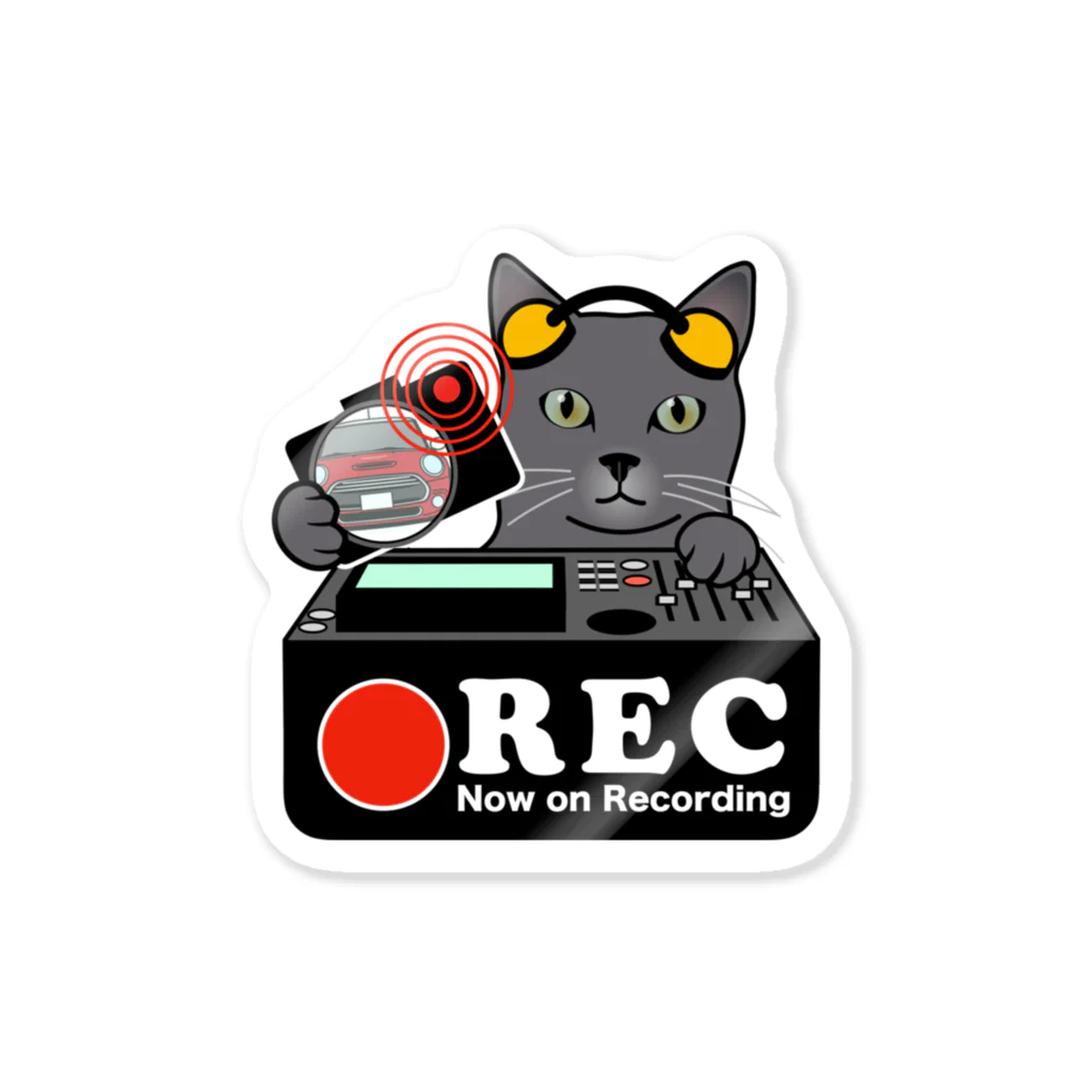パグ PUG ぱぐ  OHMAI GALLERYのロシアンブルー ネコ 猫 ドラレコステッカー ステッカー