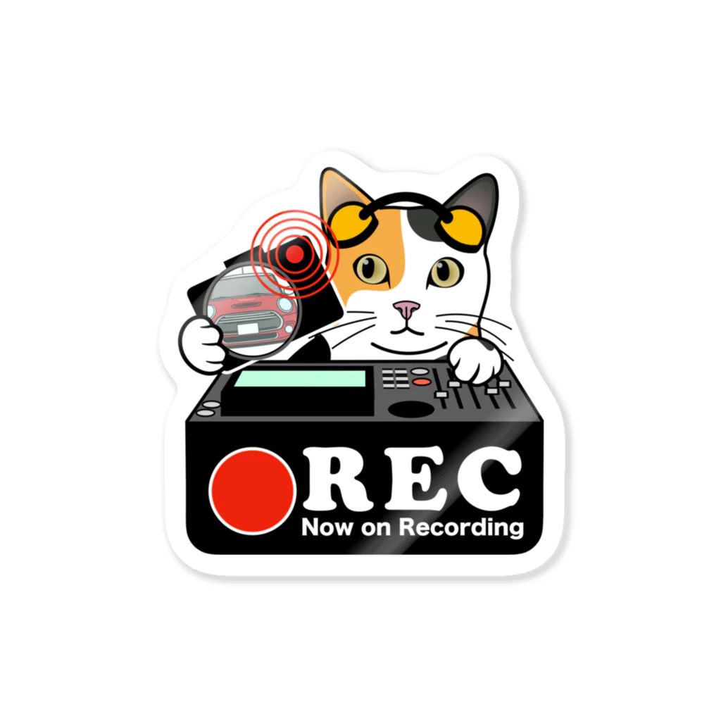 パグ PUG ぱぐ  OHMAI GALLERYの三毛猫 ネコ 猫 ドラレコステッカー Sticker