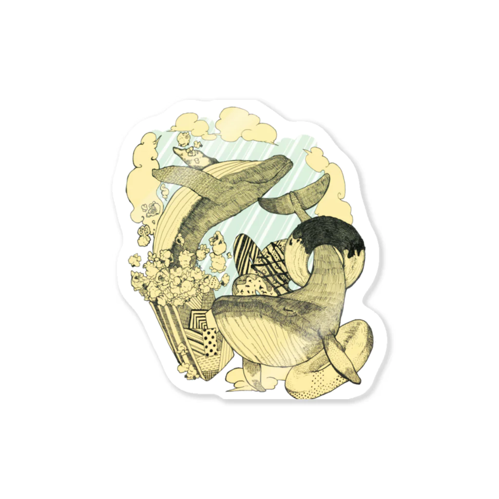 半地下のポップクジラッツ（キャラメルチーズ） Sticker