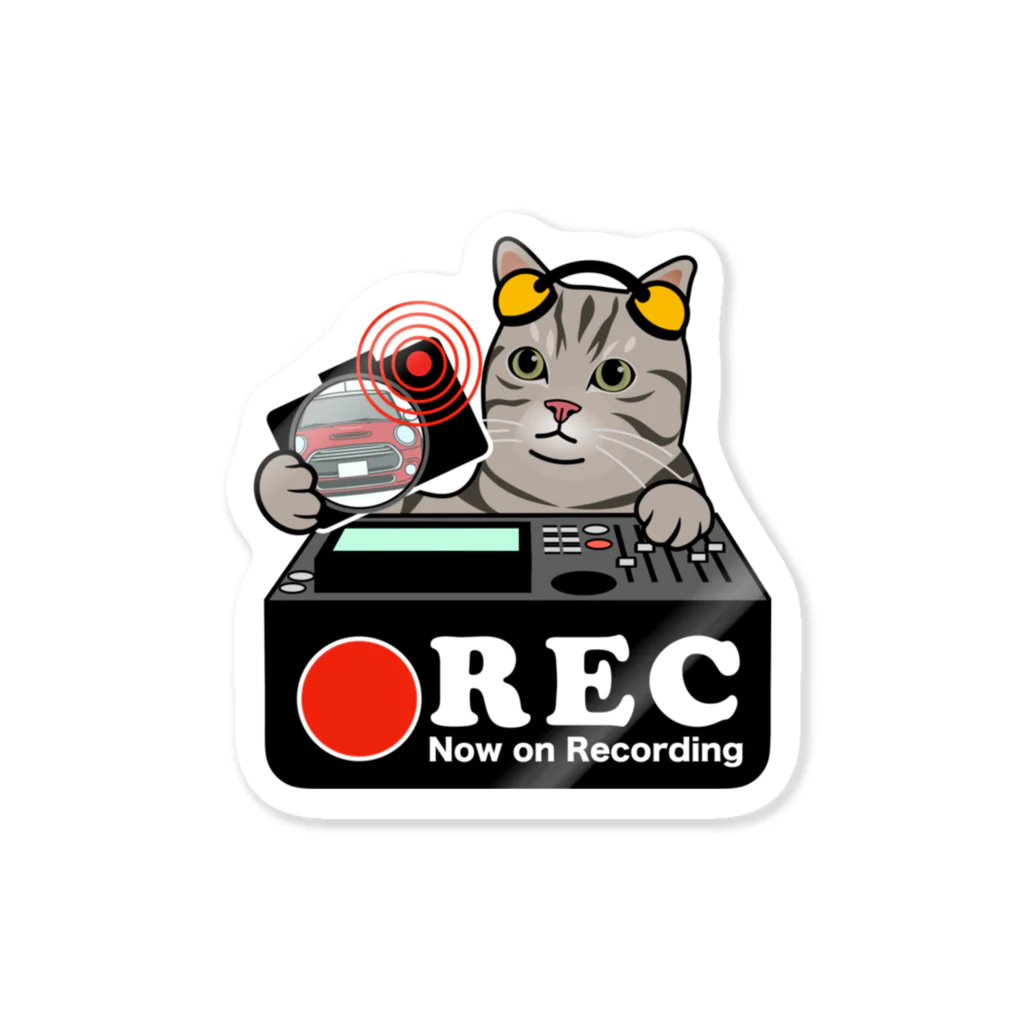 パグ PUG ぱぐ  OHMAI GALLERYのキジトラ猫 ネコ 猫 ドラレコステッカー Sticker