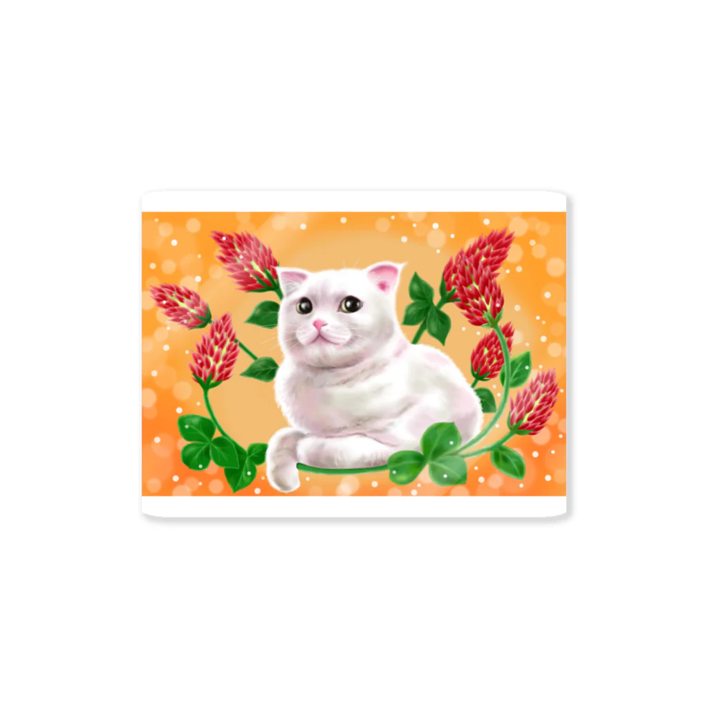 Ａｔｅｌｉｅｒ　Ｈｅｕｒｅｕｘの花と猫〈ストロベリーキャンドル〉 Sticker