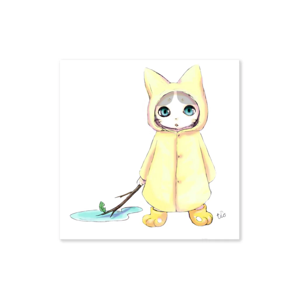 Tio Heartilの梅雨ねこちゃん Sticker