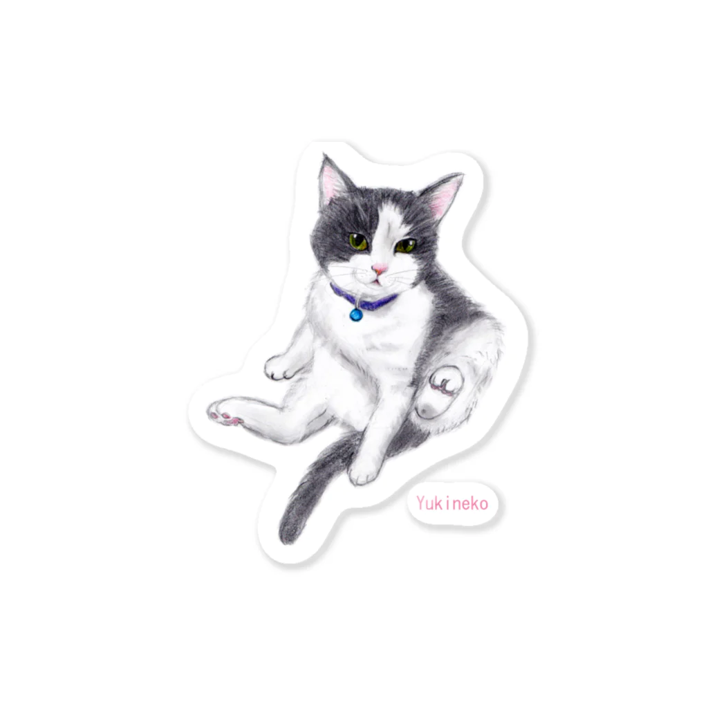 雪猫@LINEスタンプ発売中のゴマ君「これがスコ座りなのニャァ」 Sticker