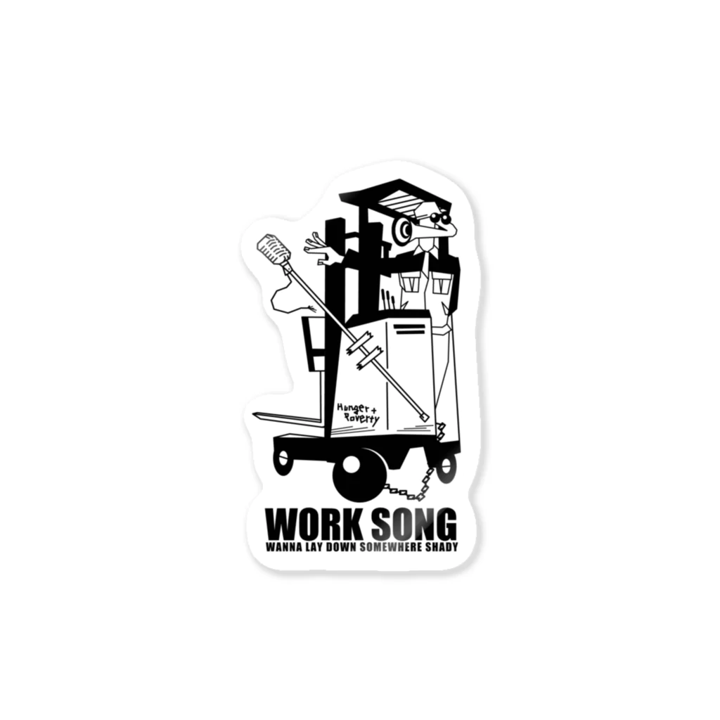 mosmos storeのWORK SONG -black- Sticker