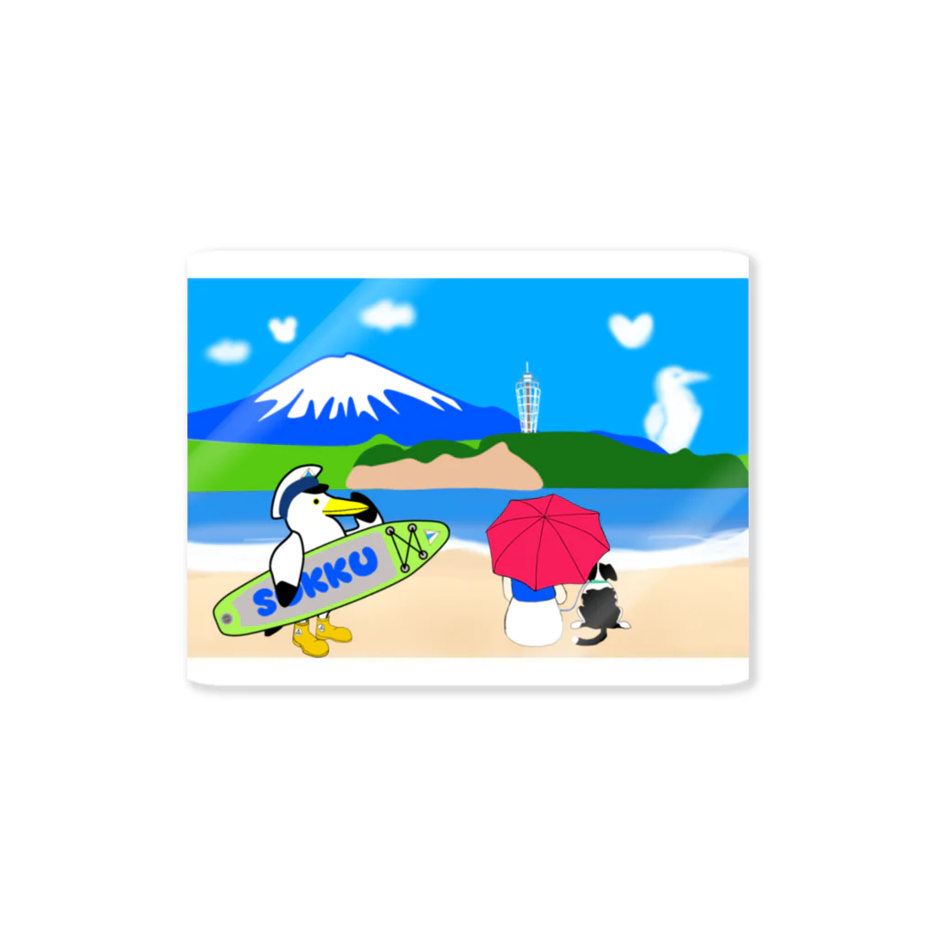 Fortune Campers そっくの雑貨屋さんの海辺でまったり パラソル Sticker