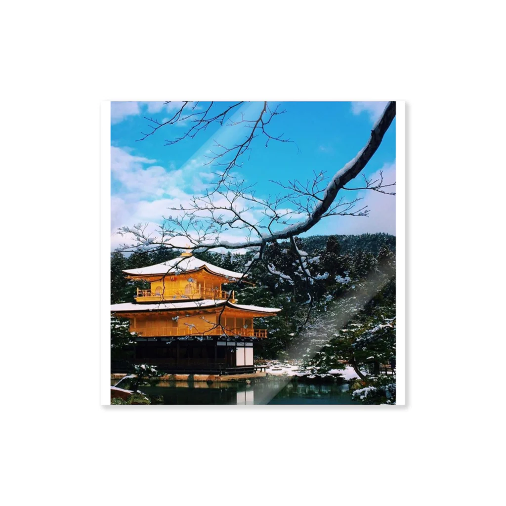 Higashima の雪の金閣寺さん ステッカー