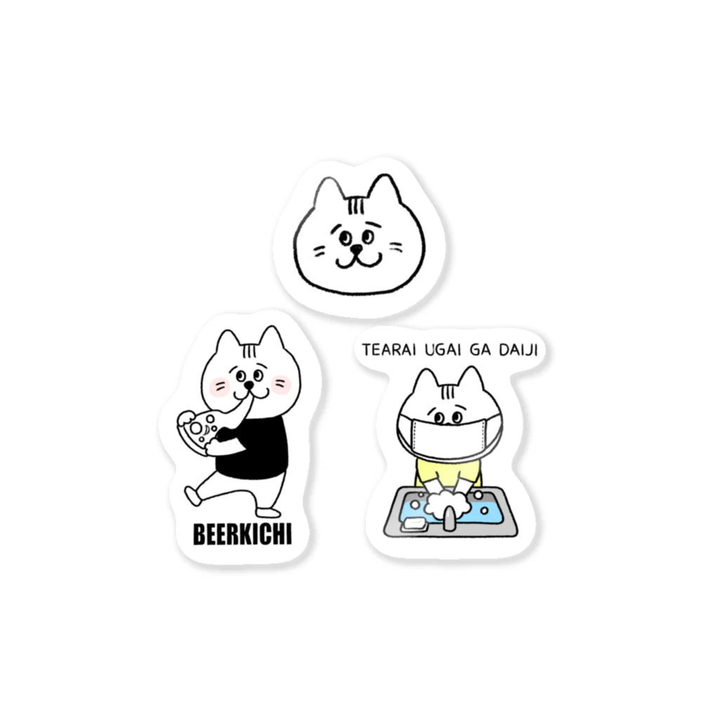 BEERKICHI(ビアキチ)のビアキチくんミニステッカー Sticker