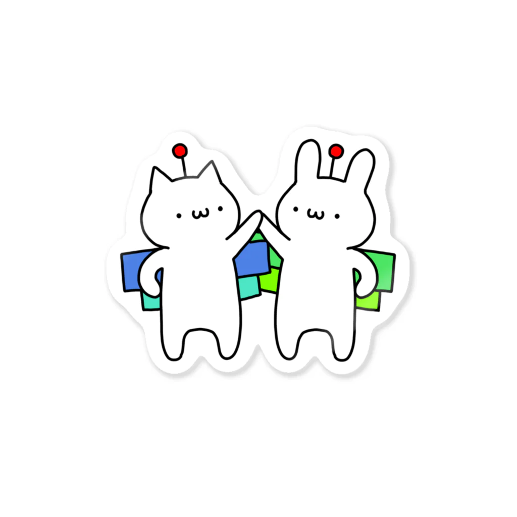 おにぎり先生のにょわにゃんとにょわぴょん Sticker