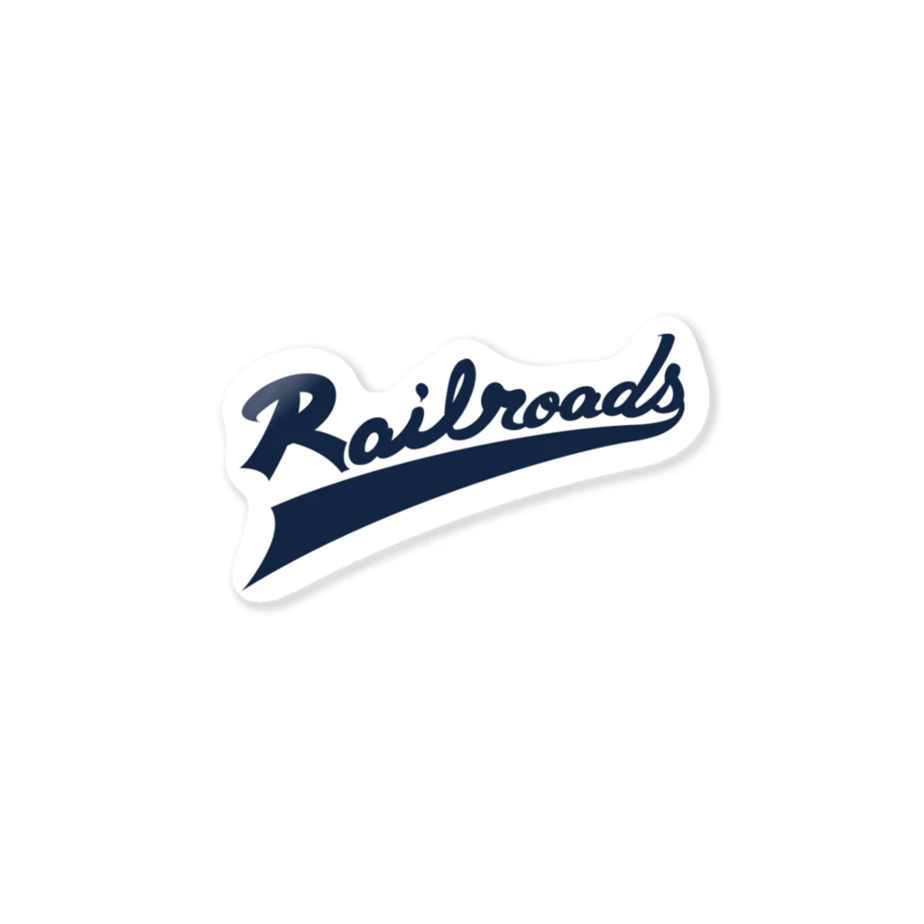 PoooompadoooourのRailroadsロゴ　あお Sticker