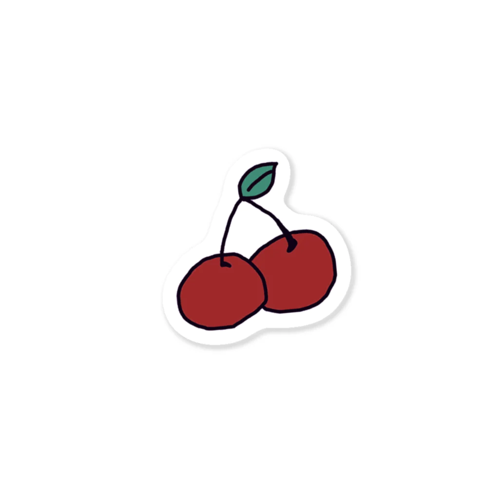 犬好きの主のCHERRY ステッカー Sticker