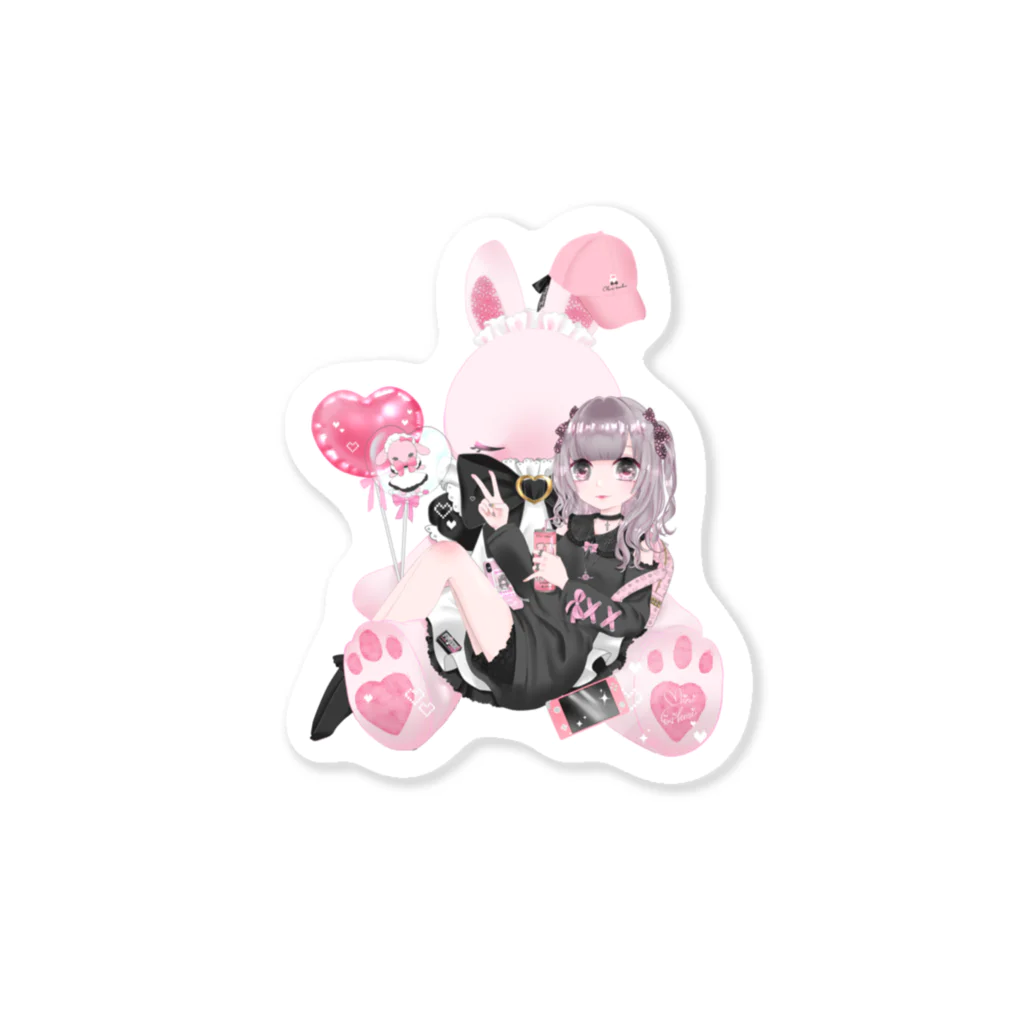 シェリ🎀メイドのうさぴんく Sticker