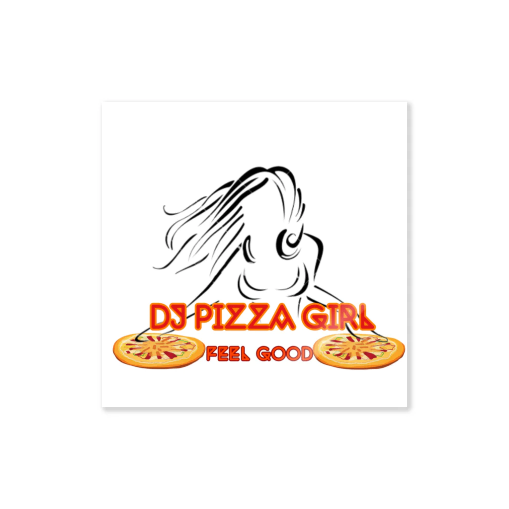 Kenji  JOT a.k.a.WorldWideのDJ PIZZA GIRL ステッカー