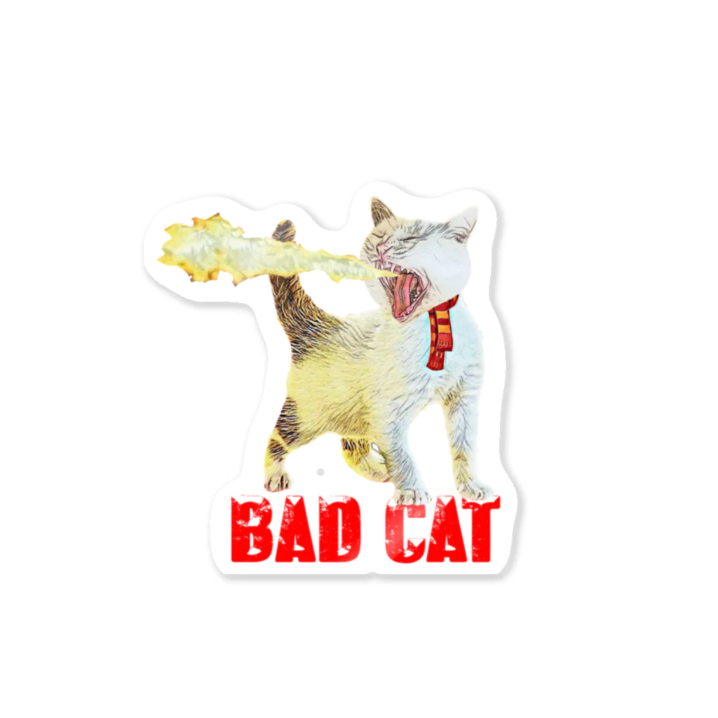 Rock catの炎のBAD CAT Sticker