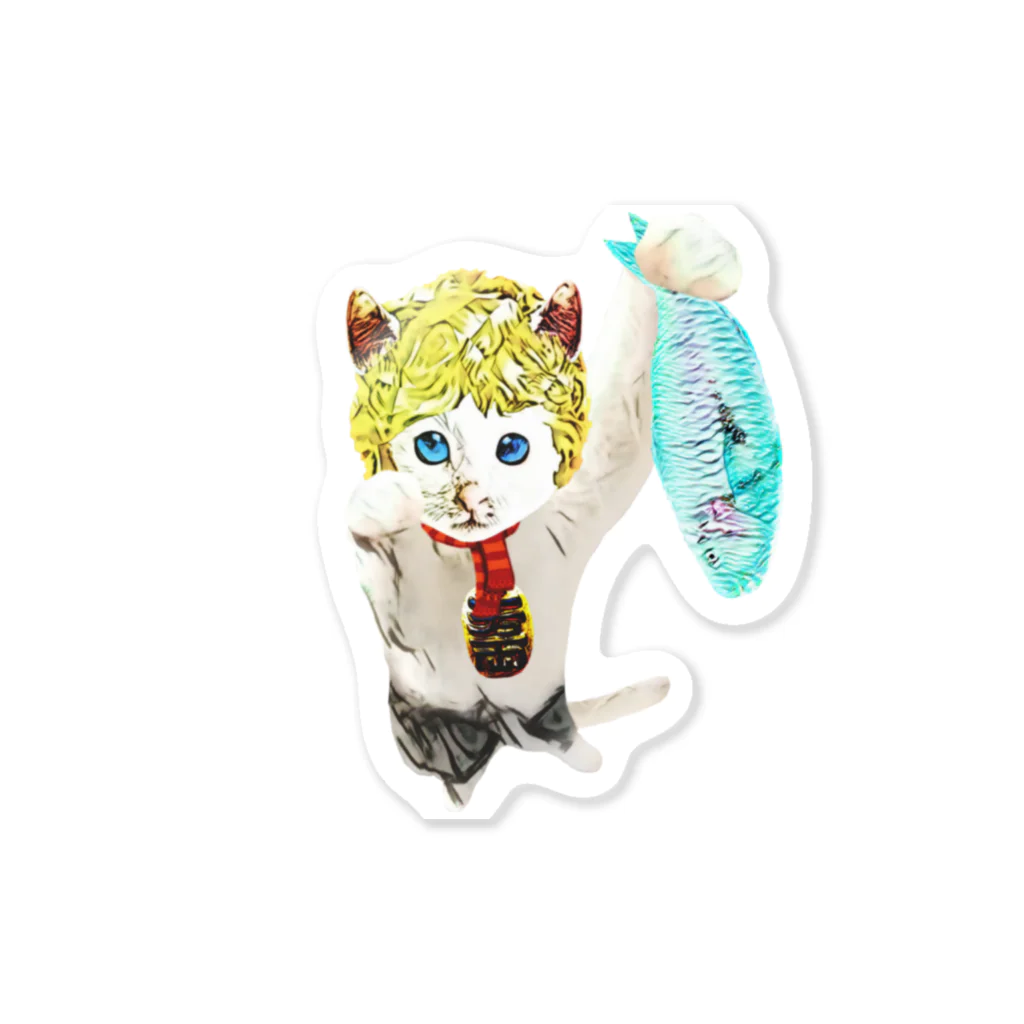Rock catのCAT BOY ＆ FISH Sticker
