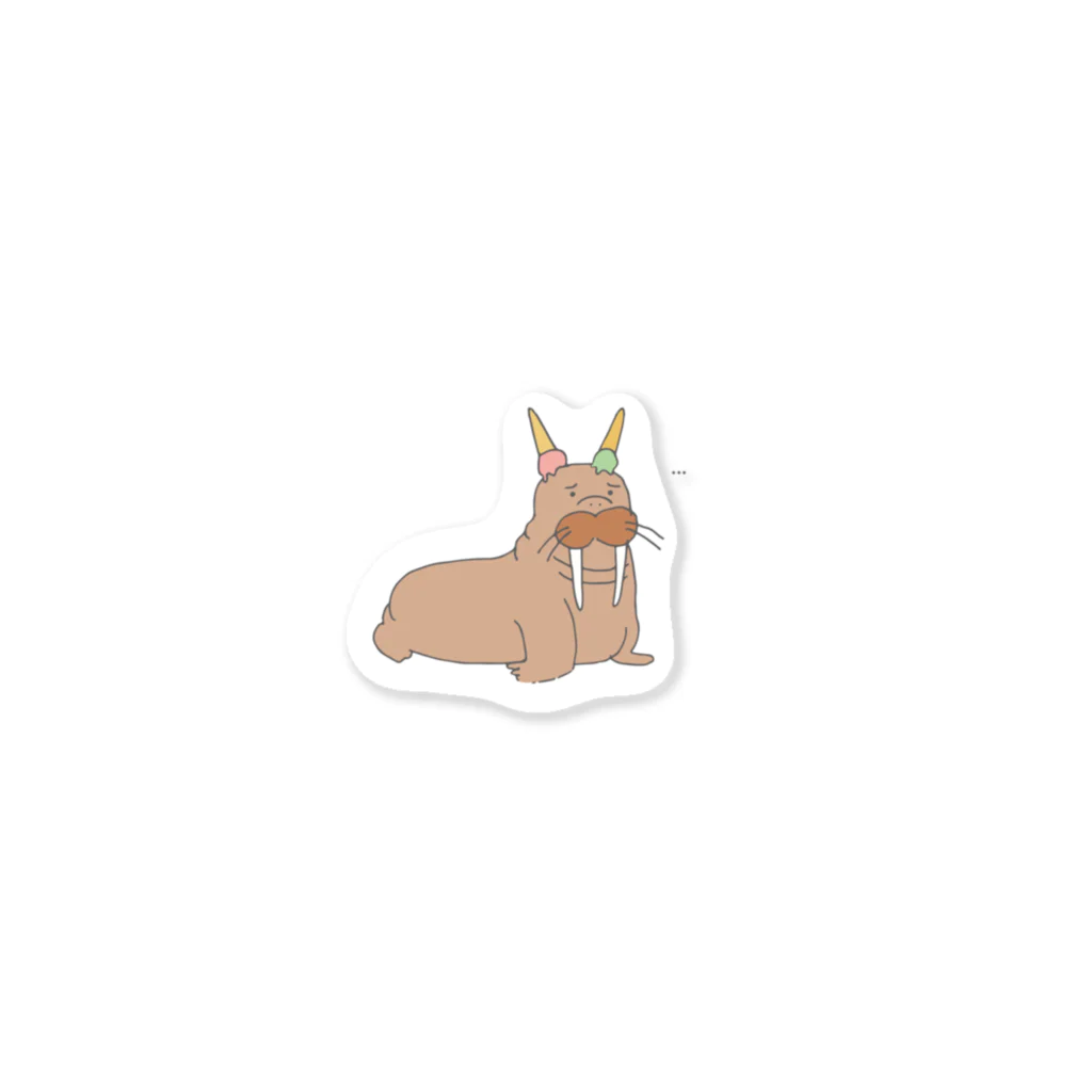 くりみそのおみせのかけられたセイウチ Sticker