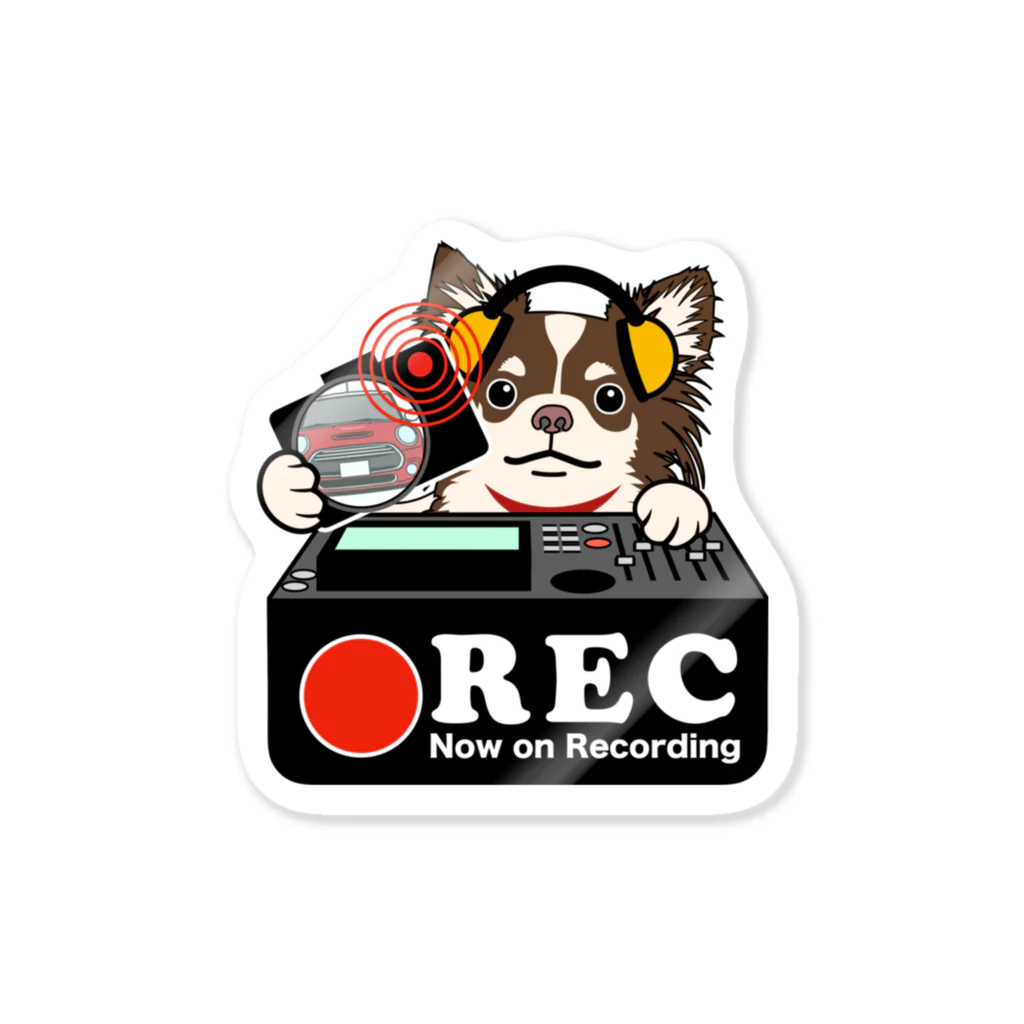 パグ PUG ぱぐ  OHMAI GALLERYのチワワ-2 ドラレコステッカー Sticker