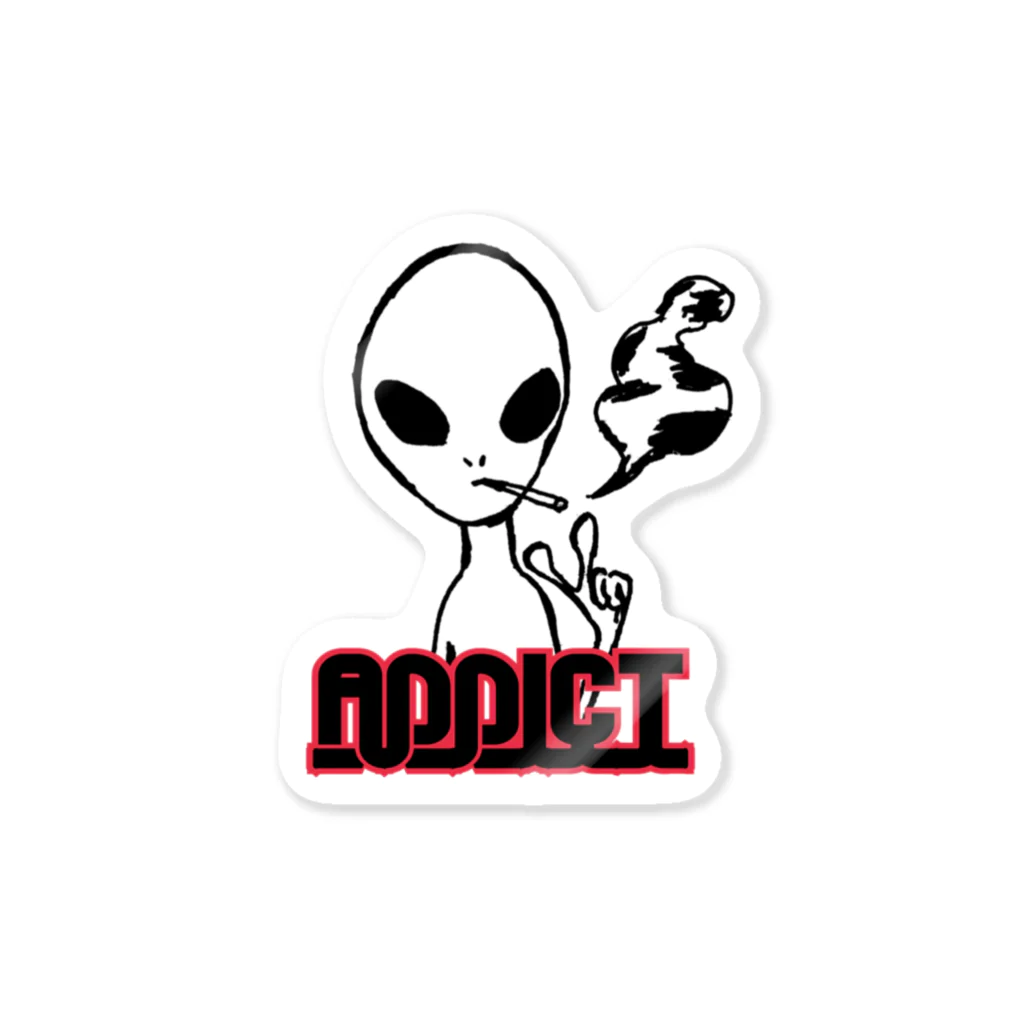 センターオブのsmoker alien (赤文字ver) Sticker