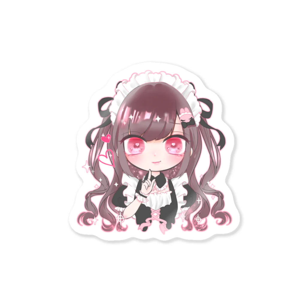 シェリ🎀メイドのハーフツインテールのメイドさん(ﾆﾔﾘ) Sticker