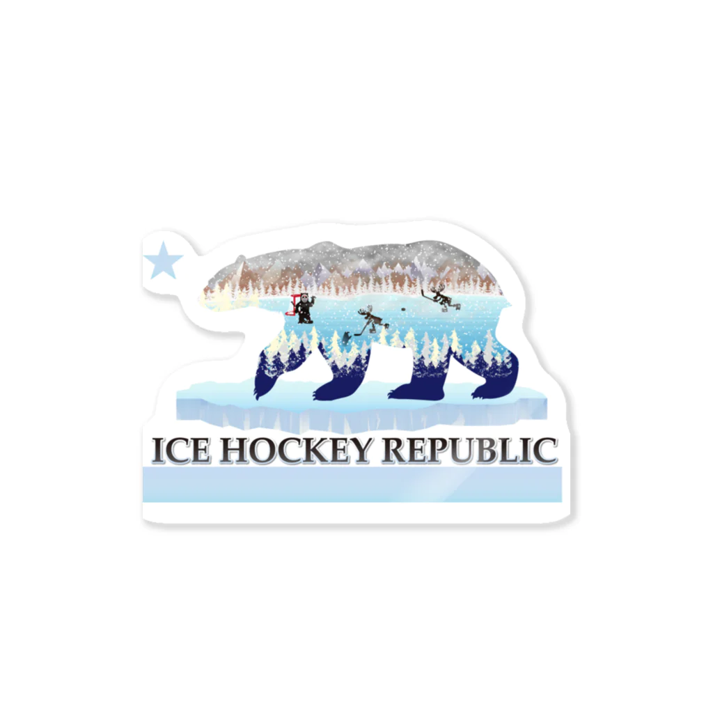 Hustle Hockeyのアイスホッケー リパブリック Sticker