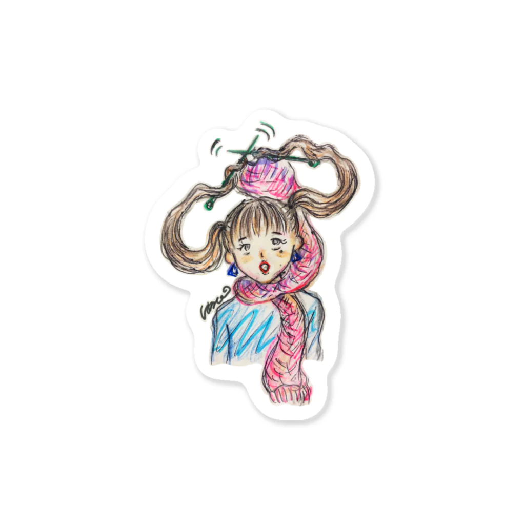 守時はるひのツインテ編み編み Sticker