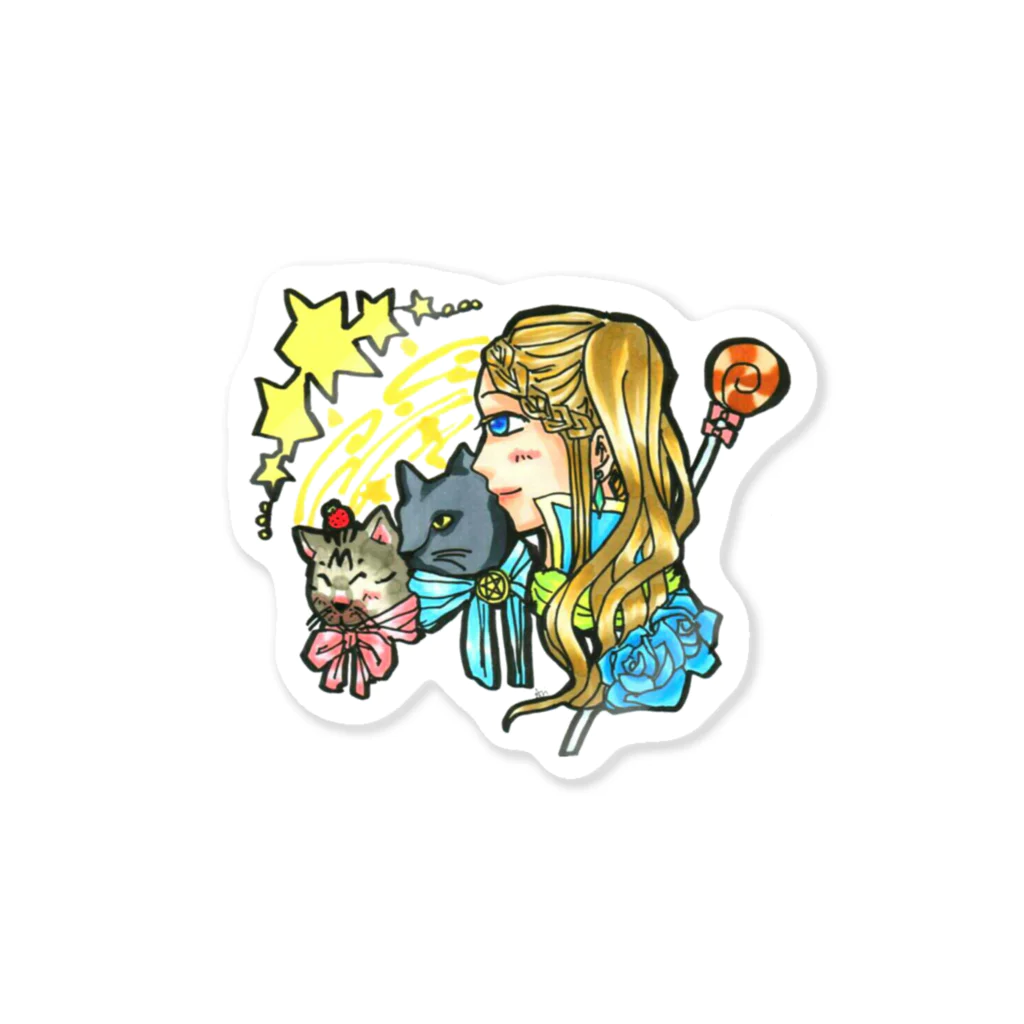 ＊あり＊の虹色創世記の魔法少女miku&にゃんズ召還(透過) Sticker