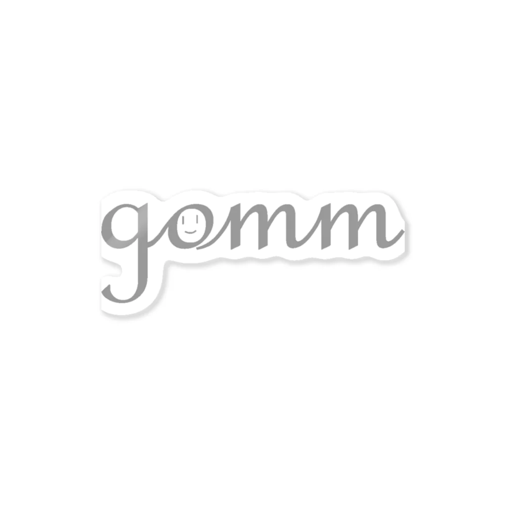 gommのgomm グレーロゴ ステッカー