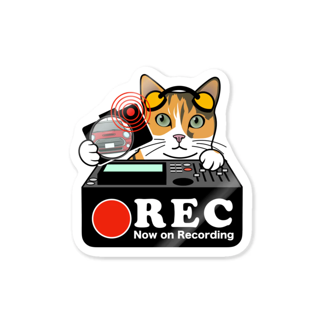 パグ PUG ぱぐ  OHMAI GALLERYの三毛猫-2 ネコ 猫 ドラレコステッカー 스티커