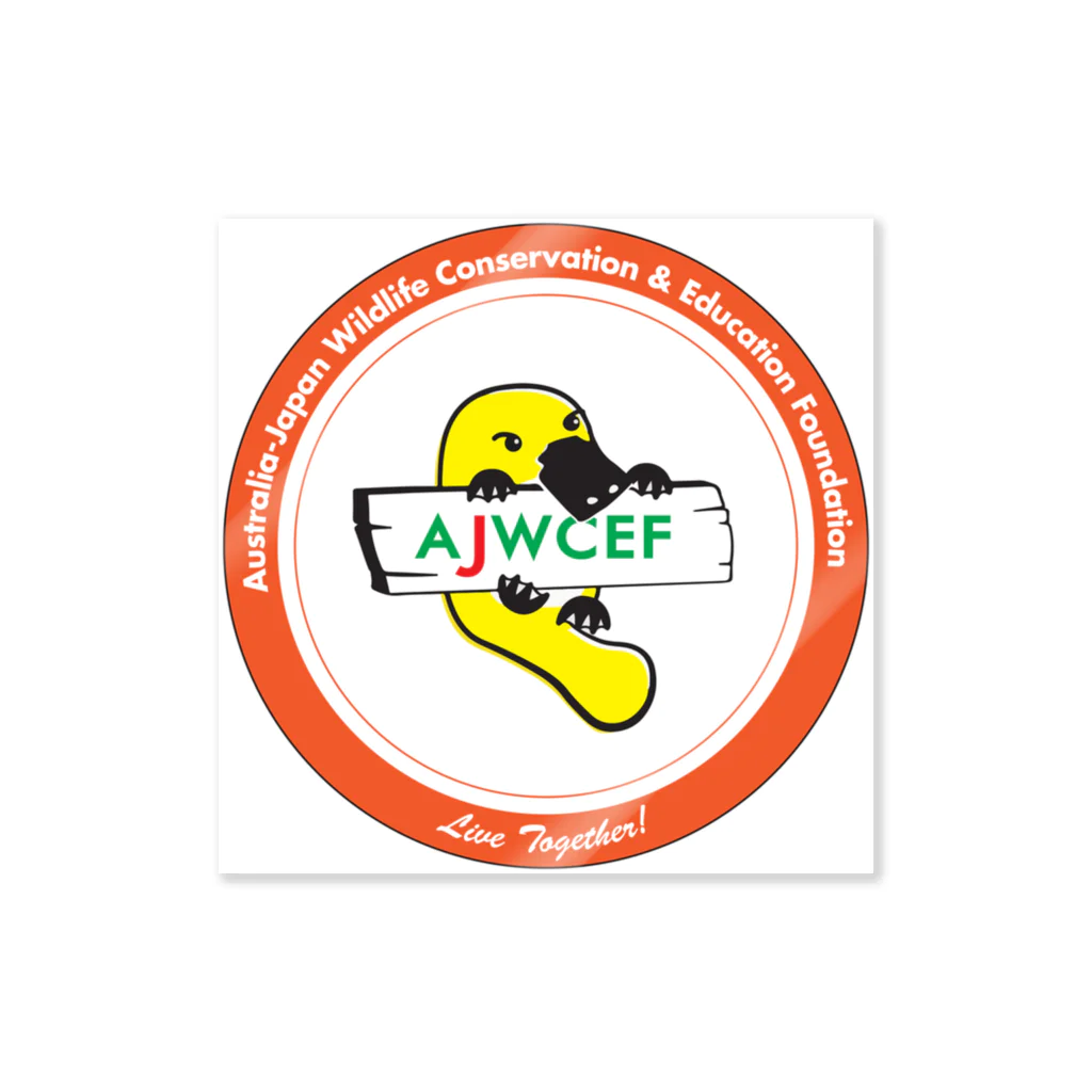 AJWCEFの【四角カット】 AJWCEF オリジナル カモノハシステッカー オレンジ Sticker