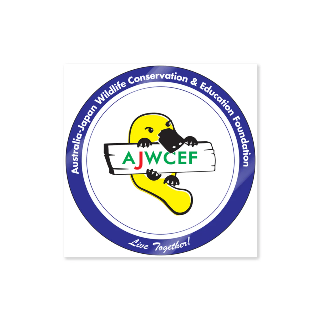 AJWCEFの【四角カット】 AJWCEF オリジナル カモノハシステッカー 青 ステッカー