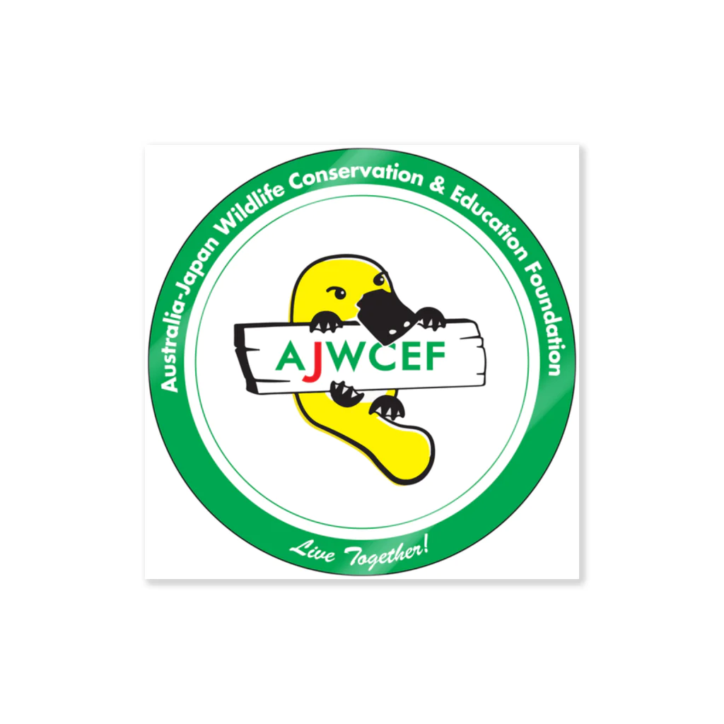 AJWCEFの【四角カット】 AJWCEF オリジナル カモノハシステッカー 緑 ステッカー