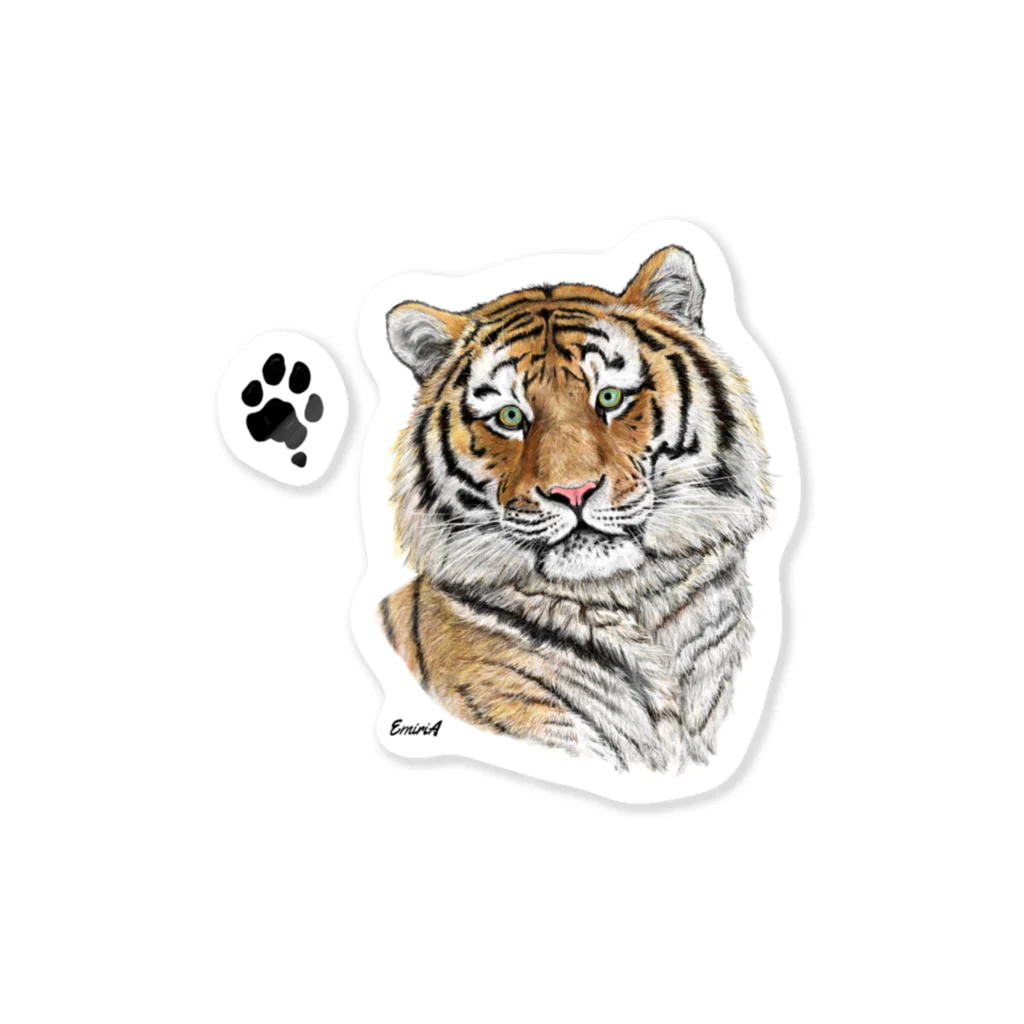 EmiriA artの正面顔のトラ🐾 Sticker