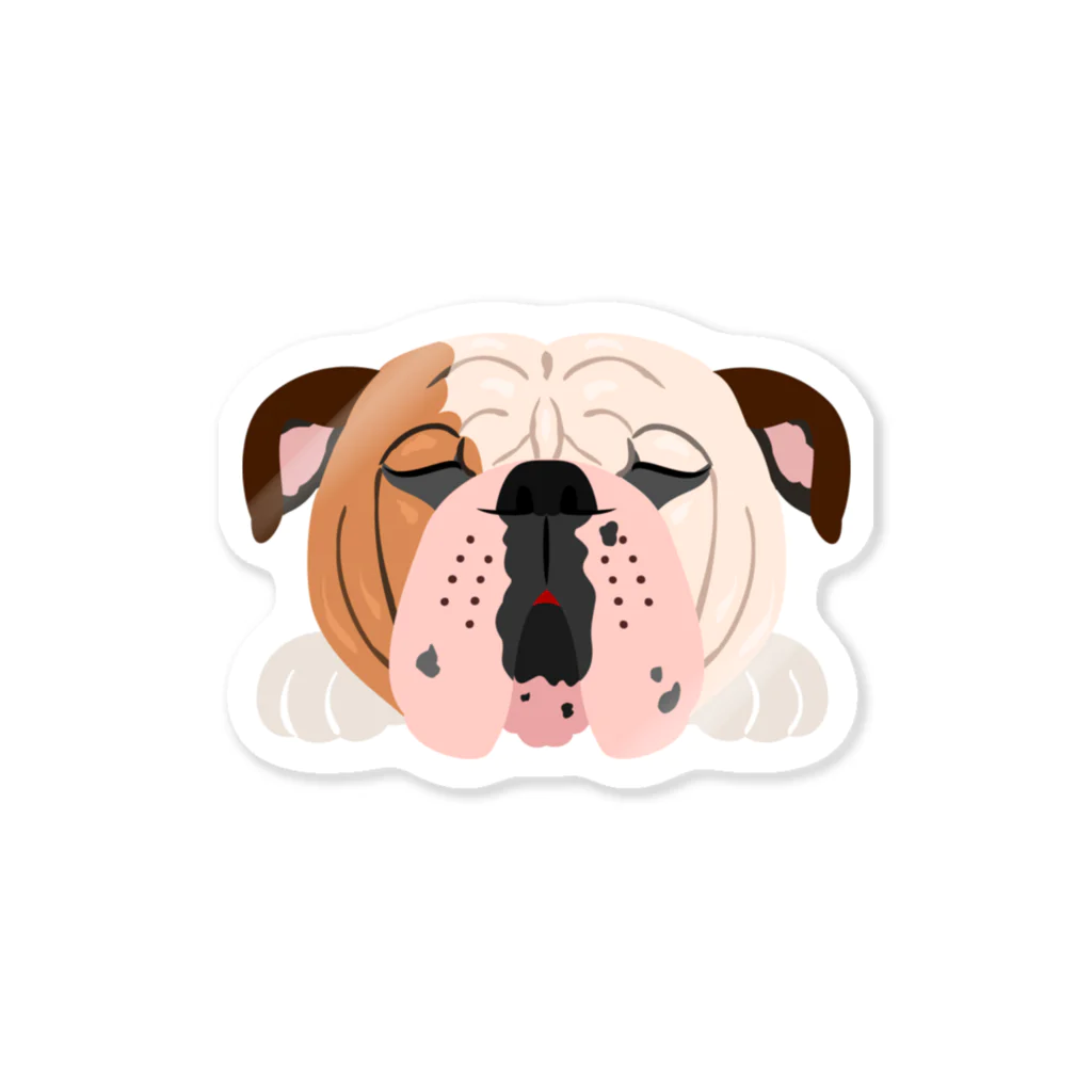 StudioAyutakaのキスして犬・ブルドッグ Sticker