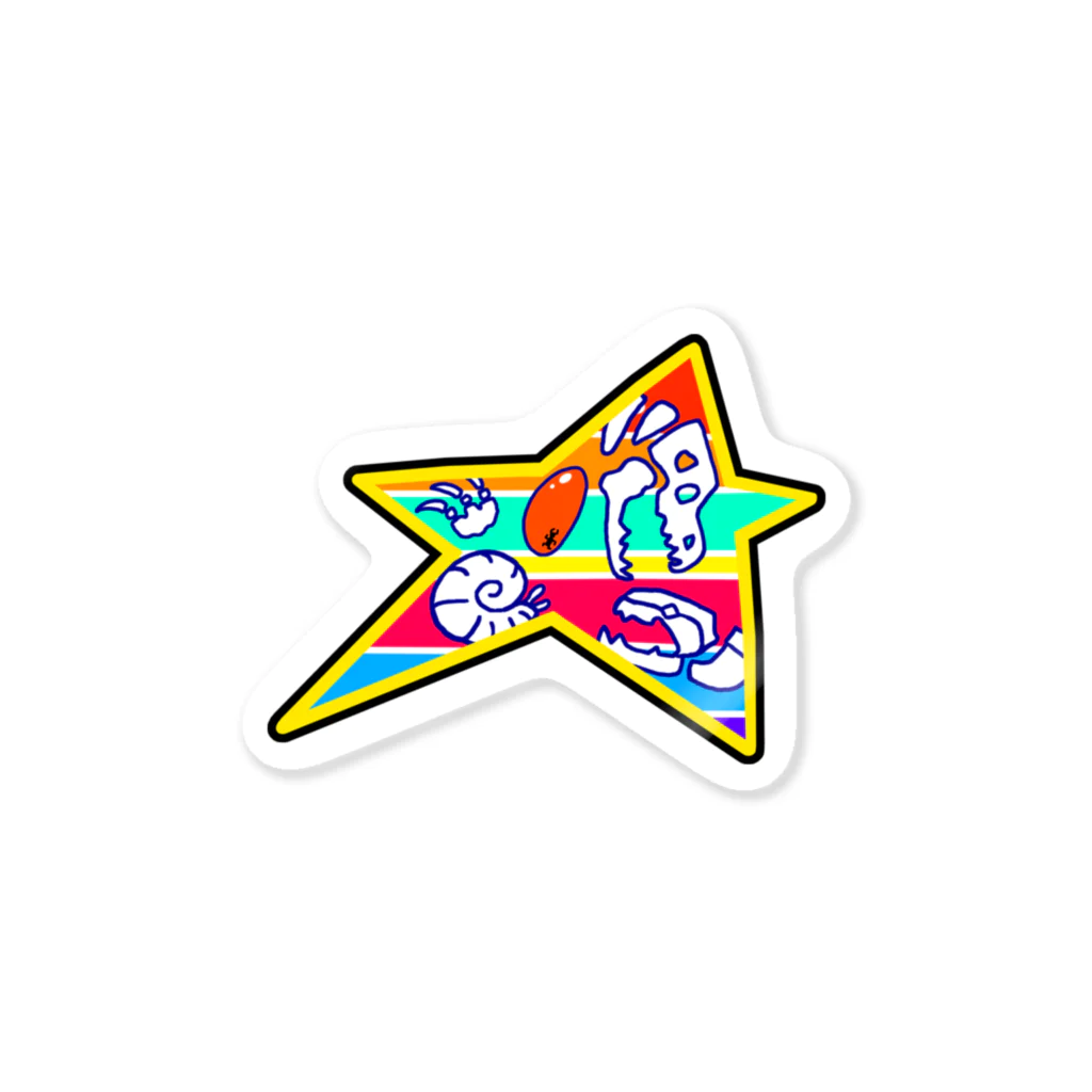 LIFE_is_a_JOKEの地層-スター Sticker