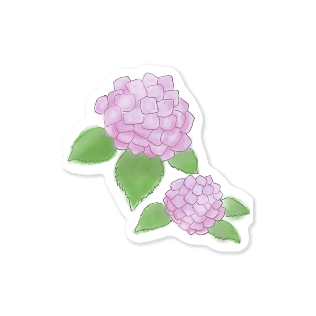 気ままに創作　よろず堂のあじさい　紫 Sticker