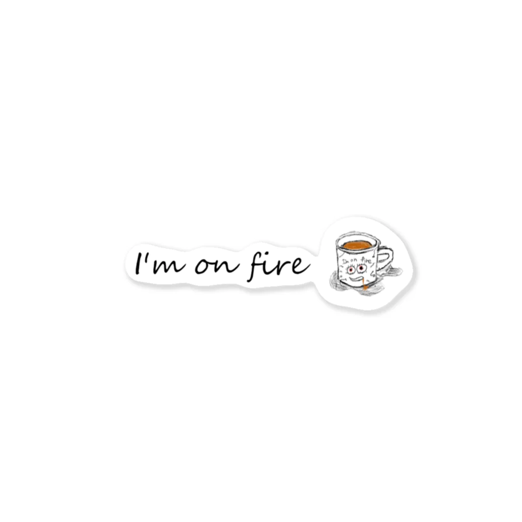 Coffee shop ~I'm on fire ~のコーヒーグッズ ステッカー