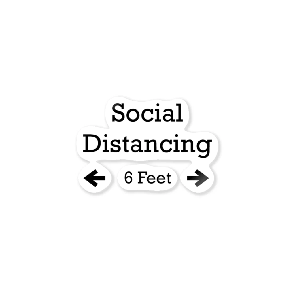 frankc8のSocial Distancing 6 Feet ステッカー