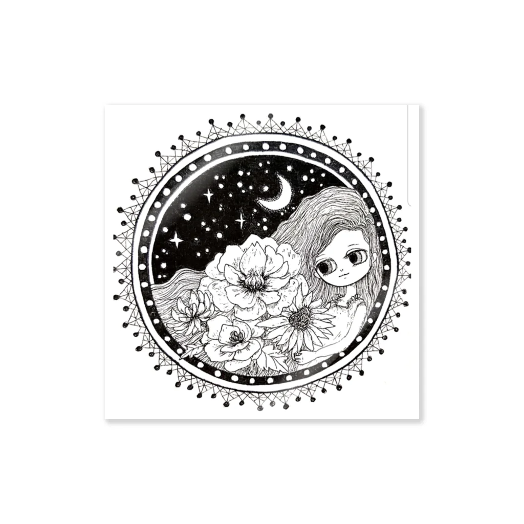 あとりえJOYの花盛りの庭で🌼月夜に夢見る🌙 Sticker