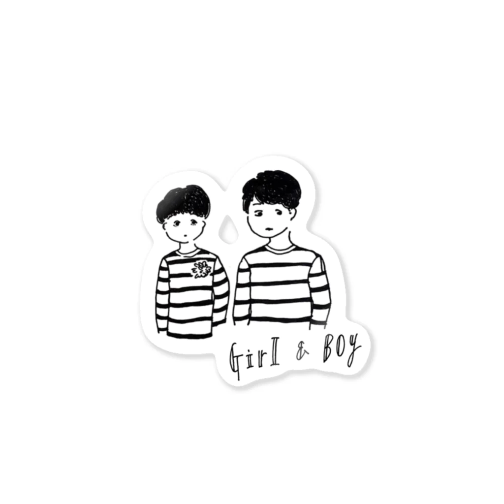 o z a.のGirl & Boy Sticker