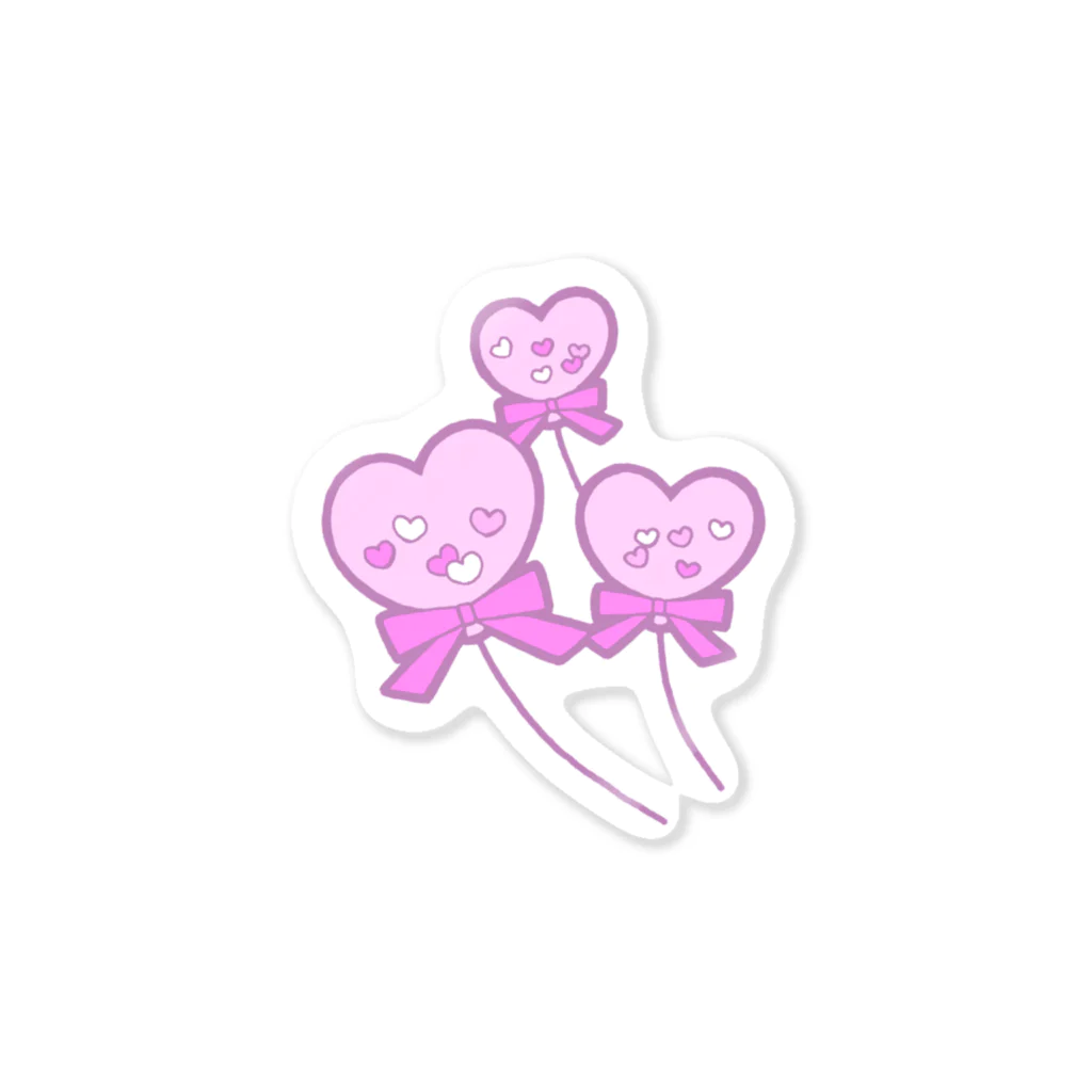 かわいいもののおみせ　いそぎんちゃくのハートの風船 Sticker