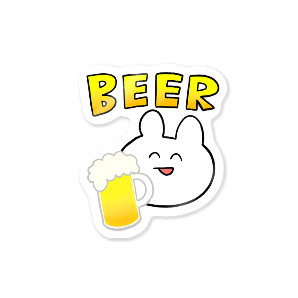 はらぺこショップのうさぎBEER ステッカー