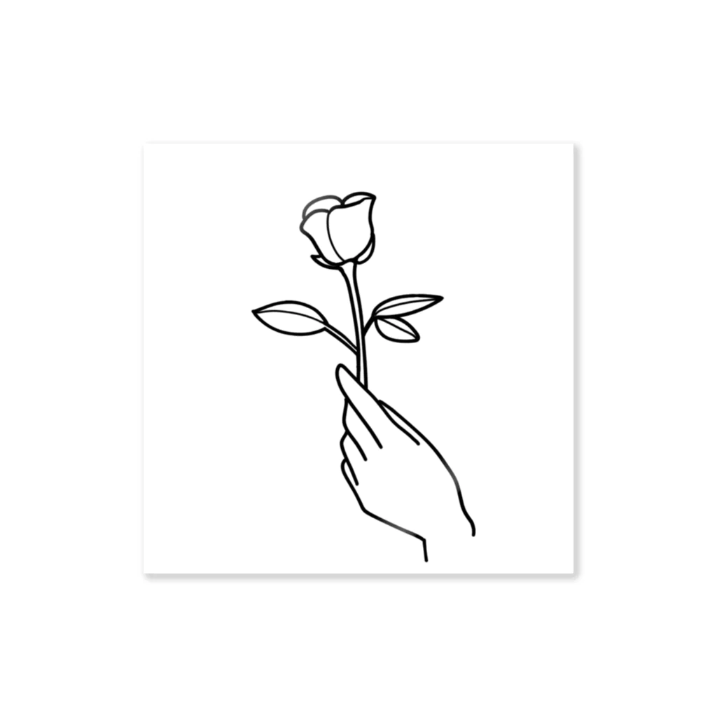 たまねぎOnionの一輪のバラ(手書き風) Sticker