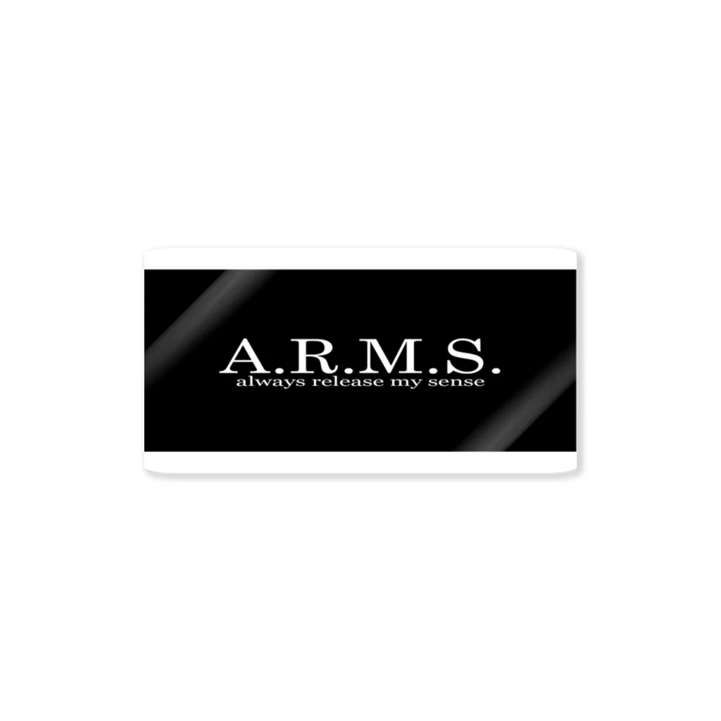 A.R.M.S.のメインロゴステッカー ブラック ステッカー