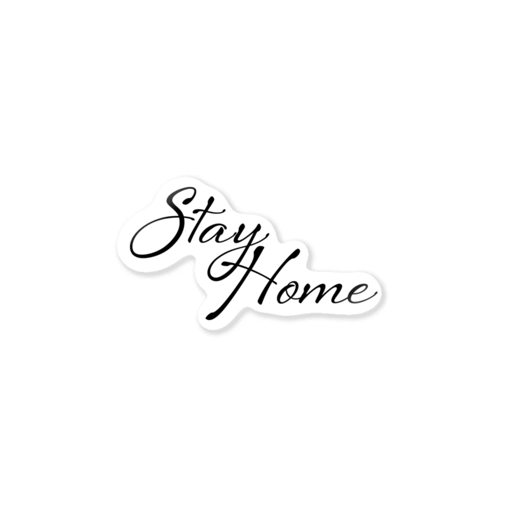 なまけもののいつも心にstayhome（black/黒） Sticker